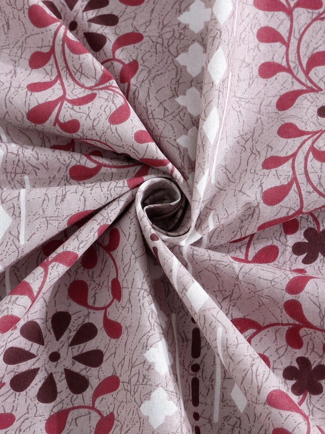 Myntra Elegant Homes Pink Floral 400 TC Single Bedsheet with 1 Pillow Covers