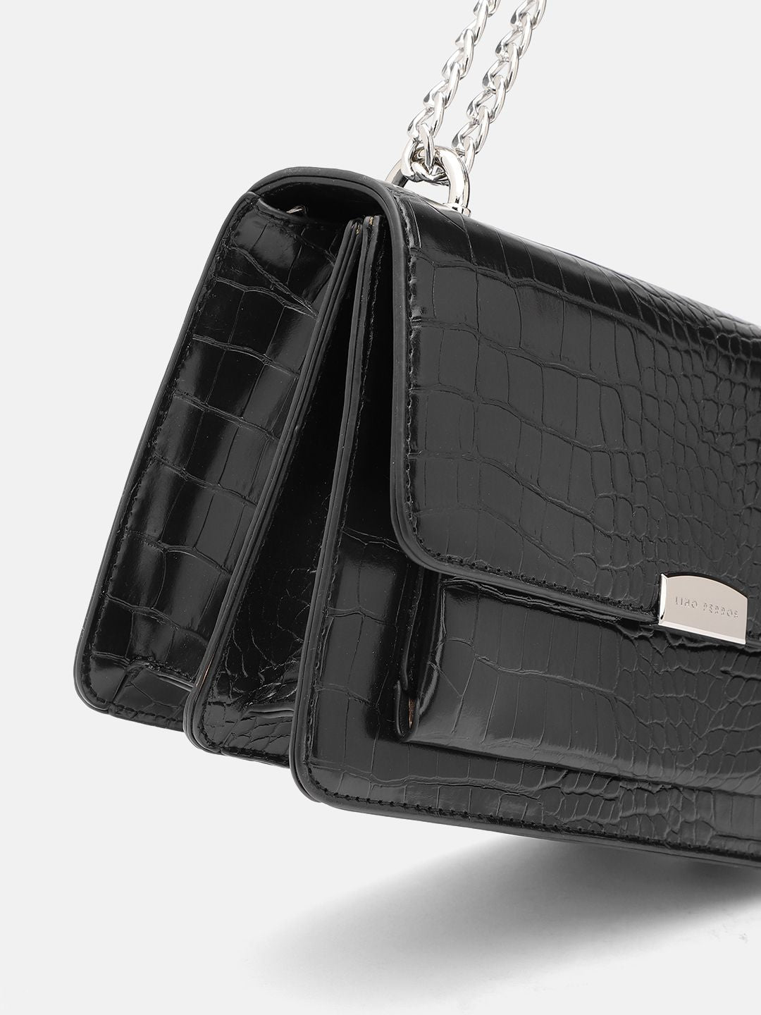 Lino Perros Snake Skin Textured Structured Shoulder Bag