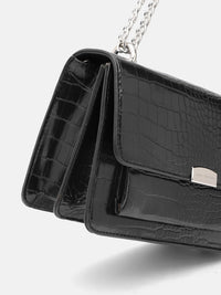 Lino Perros Snake Skin Textured Structured Shoulder Bag