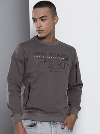 The Indian Garage Co Men Grey Printed Sweatshirt