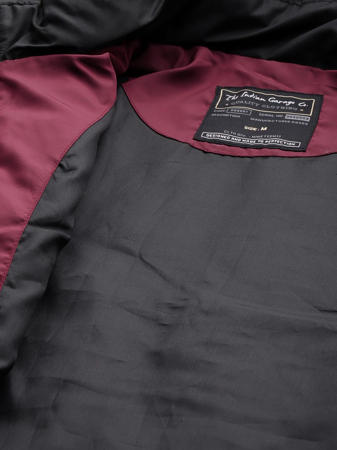 The Indian Garage Co Men Pink Black Colourblocked Padded Jacket