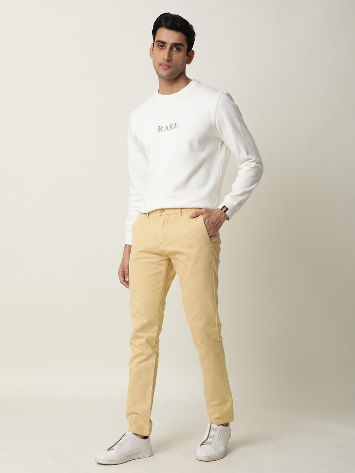 RARE RABBIT Men Pure Cotton Scotch Mid-Rise Slim Fit Trouser