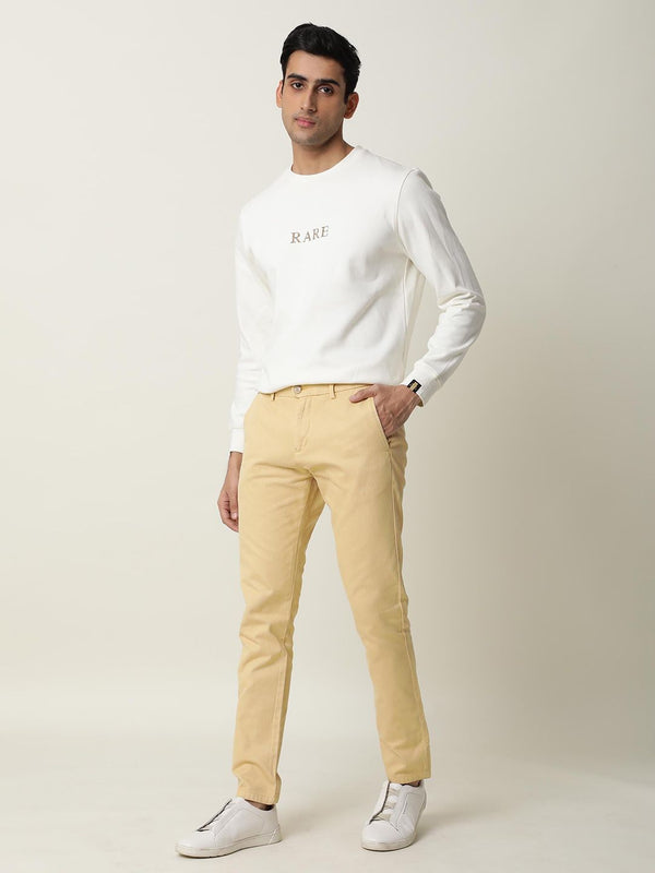 RARE RABBIT Men Pure Cotton Scotch Mid-Rise Slim Fit Trouser