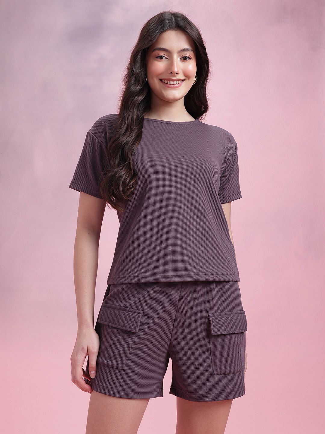 DressBerry Waffle Knit Textured Co-Ord Set