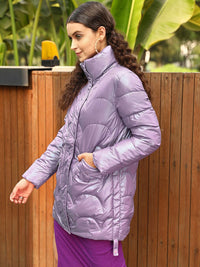 Jalan 9 wanita jaket pepejal lavender cantik