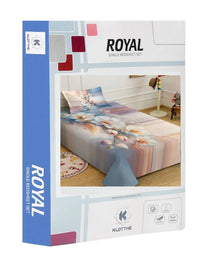 Moda Rapido X KLOTTHE Blue & Pink Floral 400 TC Single Bedsheet with 1 Pillow Covers