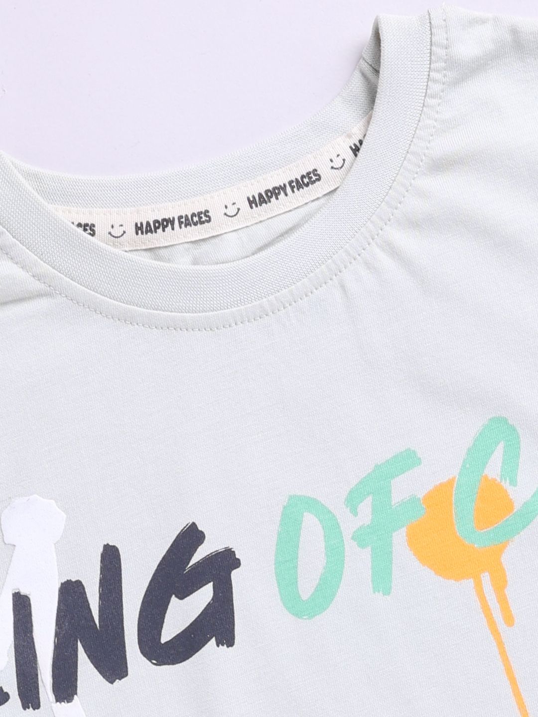 Happy Faces Boys Conversational Printed Pure Cotton T-shirt
