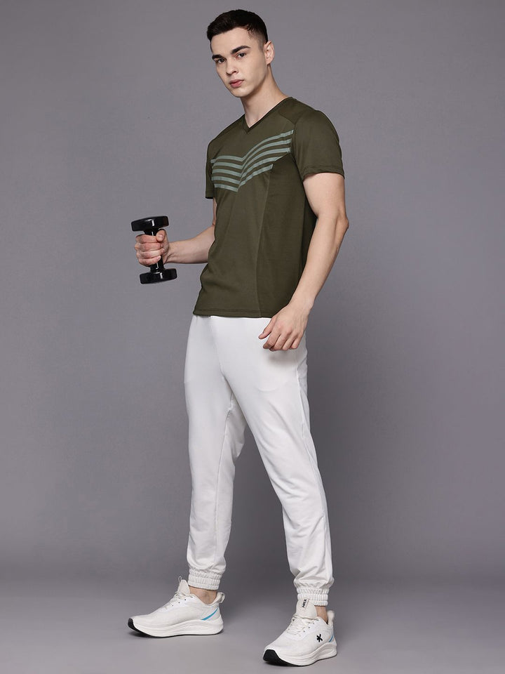 HRX by Hrithik Roshan Striped Rapid-Dry Training T-shirt