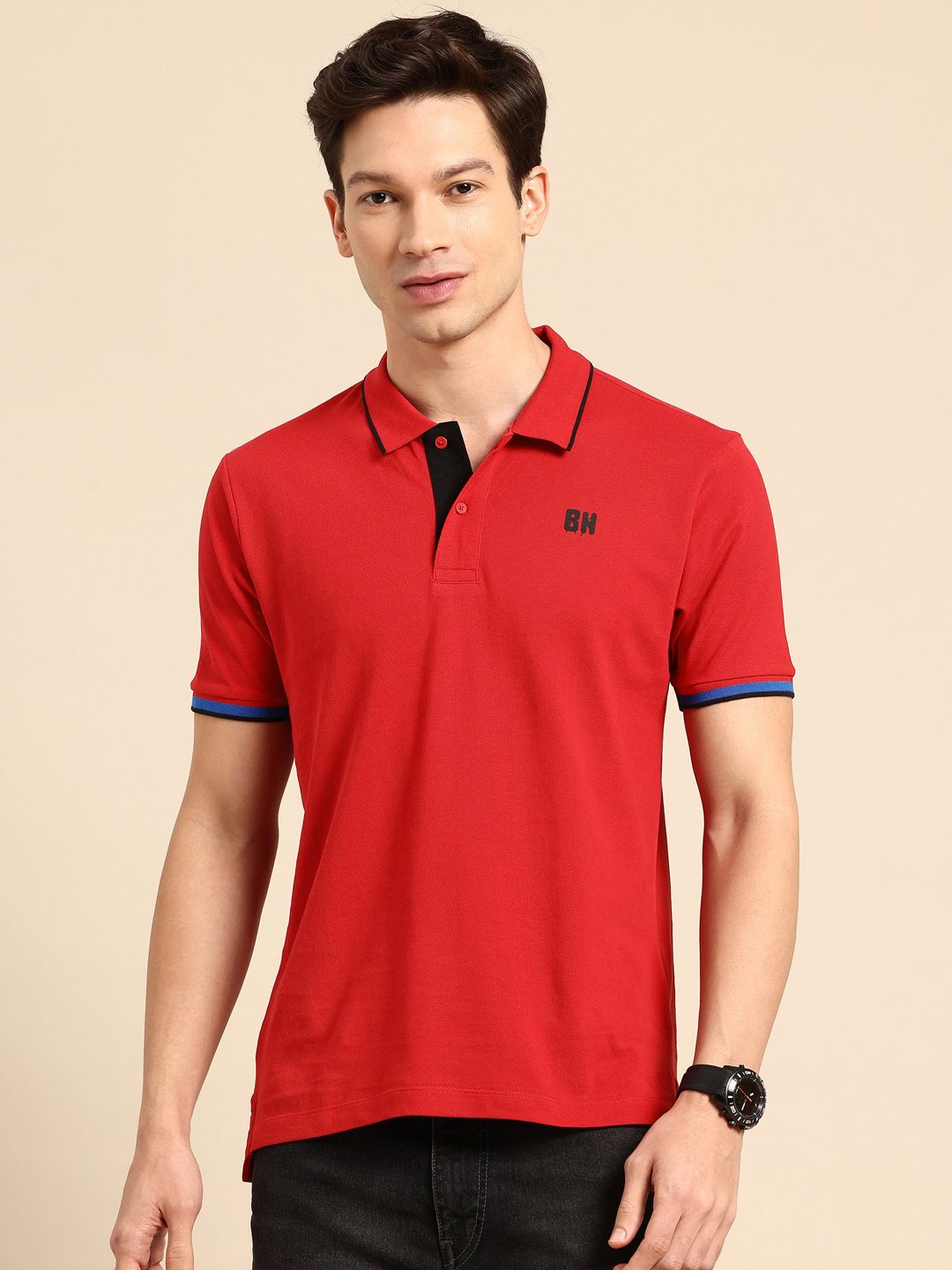 Being Human Polo Collar Pure Cotton T-shirt