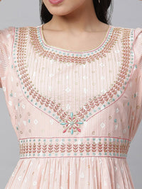 AURELIA Peach-Coloured Formal Maxi Dress