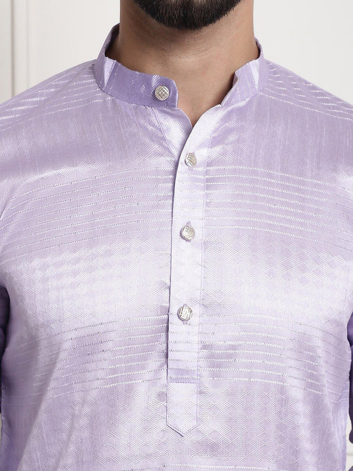 SOJANYA Rekaan Tenunan Kolar Mandarin Silk Cotton Kurta