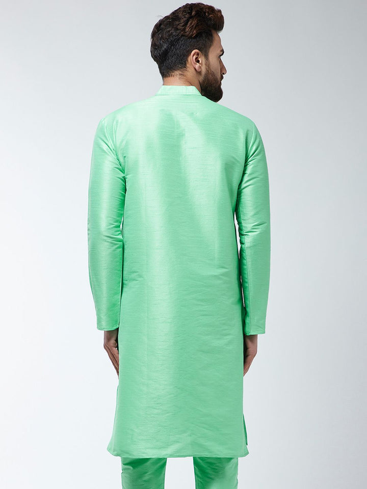 SOJANYA Lelaki Hijau Solid Kurta Lurus