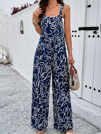 all about you Printed Shoulder Straps Basic Jumpsuit