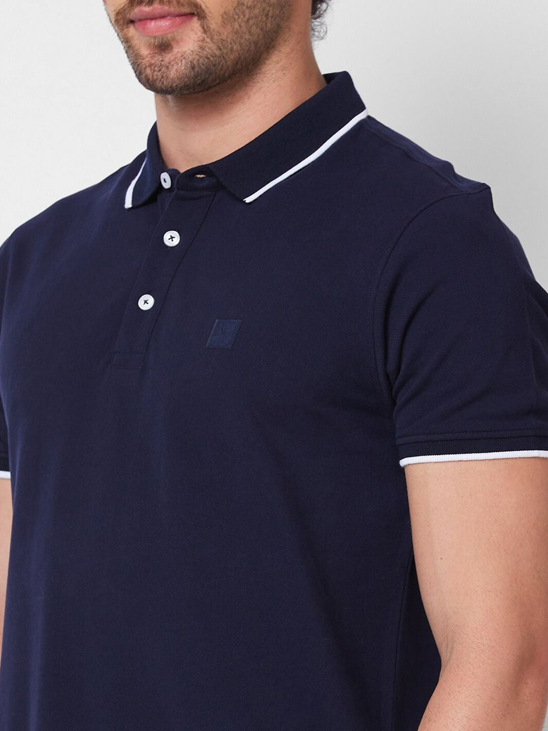 SPYKAR Polo Collar Cotton Slim Fit T-shirt