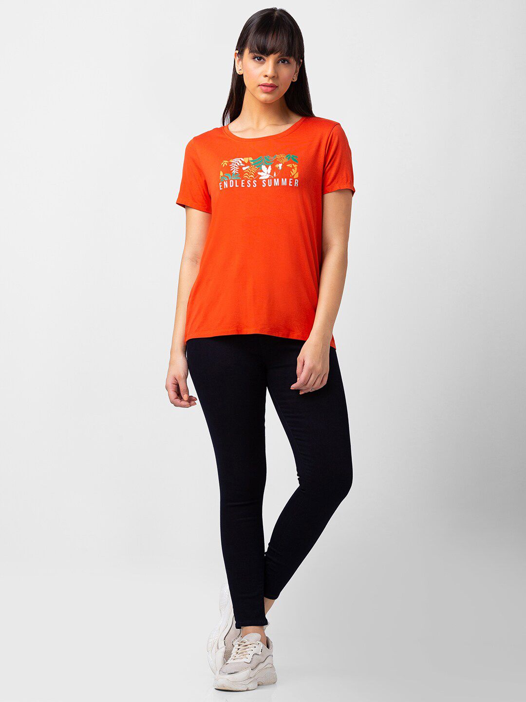 SPYKAR Women Floral Printed T-shirt