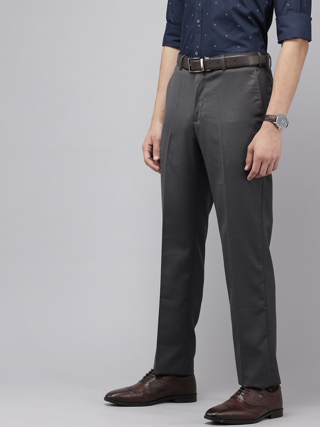 Park Avenue Men Textured Formal Trousers