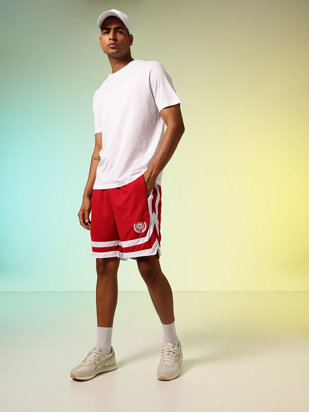 HRX by Hrithik Roshan Men Rapid-Dry Striped Lifestyle Sports Shorts