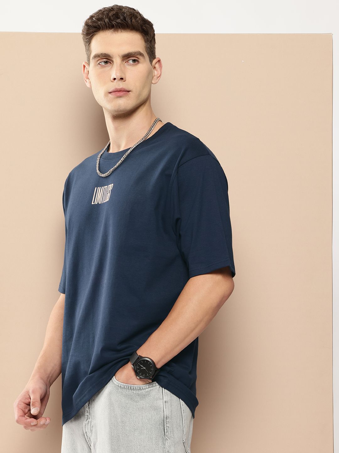 Difference of Opinion Men Graphic Printed Oversized T-shirt