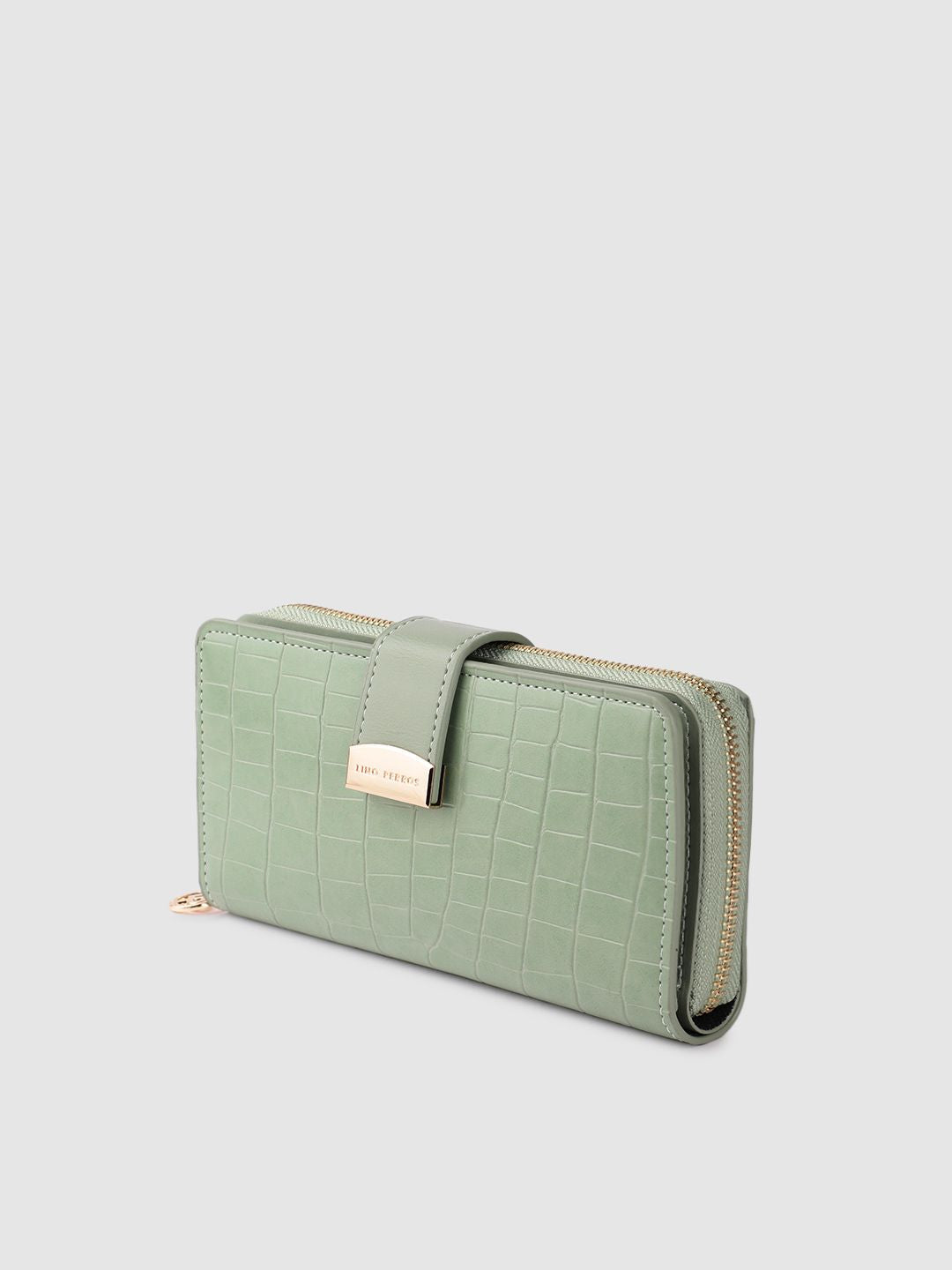 Lino Perros Women Croc Textured Two Fold Wallet