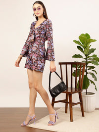 STREET 9 Floral Printed Tie Up Neck Jumpsuit