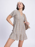 DressBerry Academia Core Checked A-Line Mini Dress