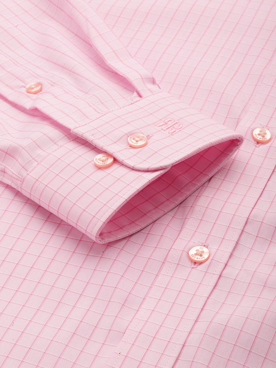 Raymond Pure Cotton Slim Fit Grid Tattersall Checks Formal Shirt