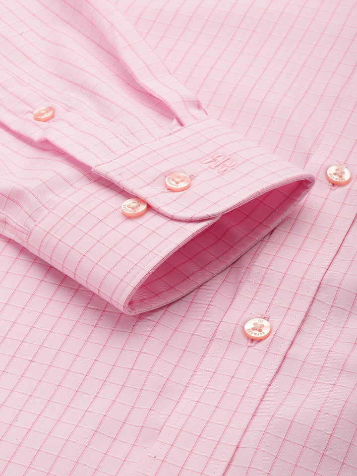 Raymond Pure Cotton Slim Fit Grid Tattersall Checks Formal Shirt