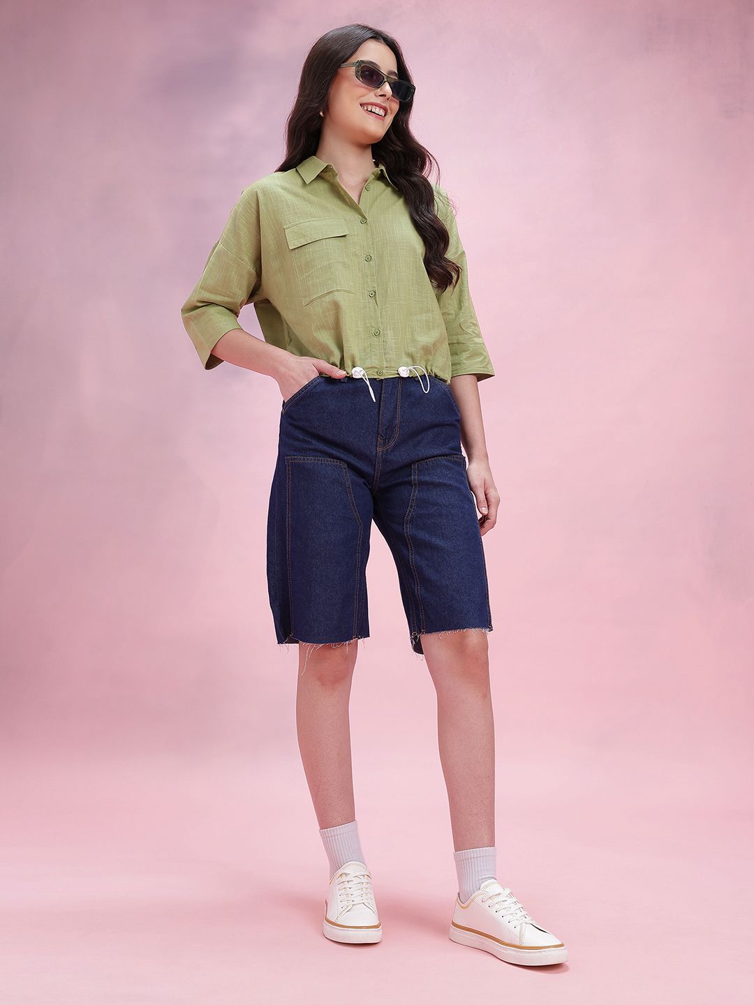 DressBerry Cotton Pocket Detail Casual Shirt With Toggles