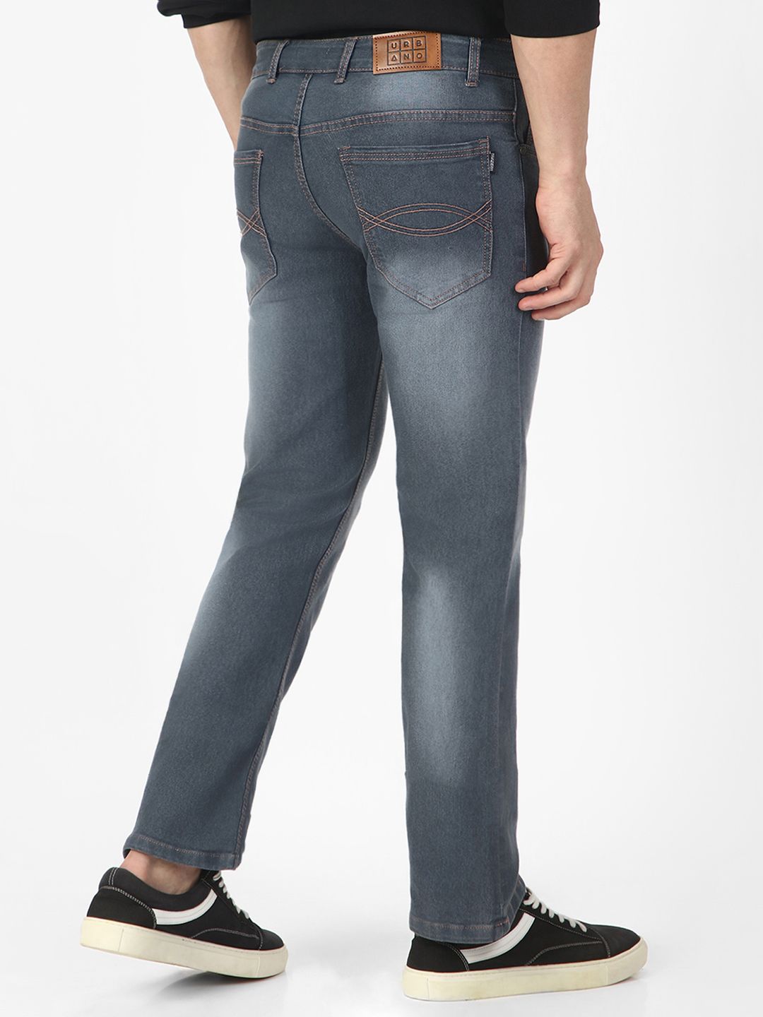 Urbano Fashion Men Bootcut Heavy Fade Clean Look Stretchable Jeans