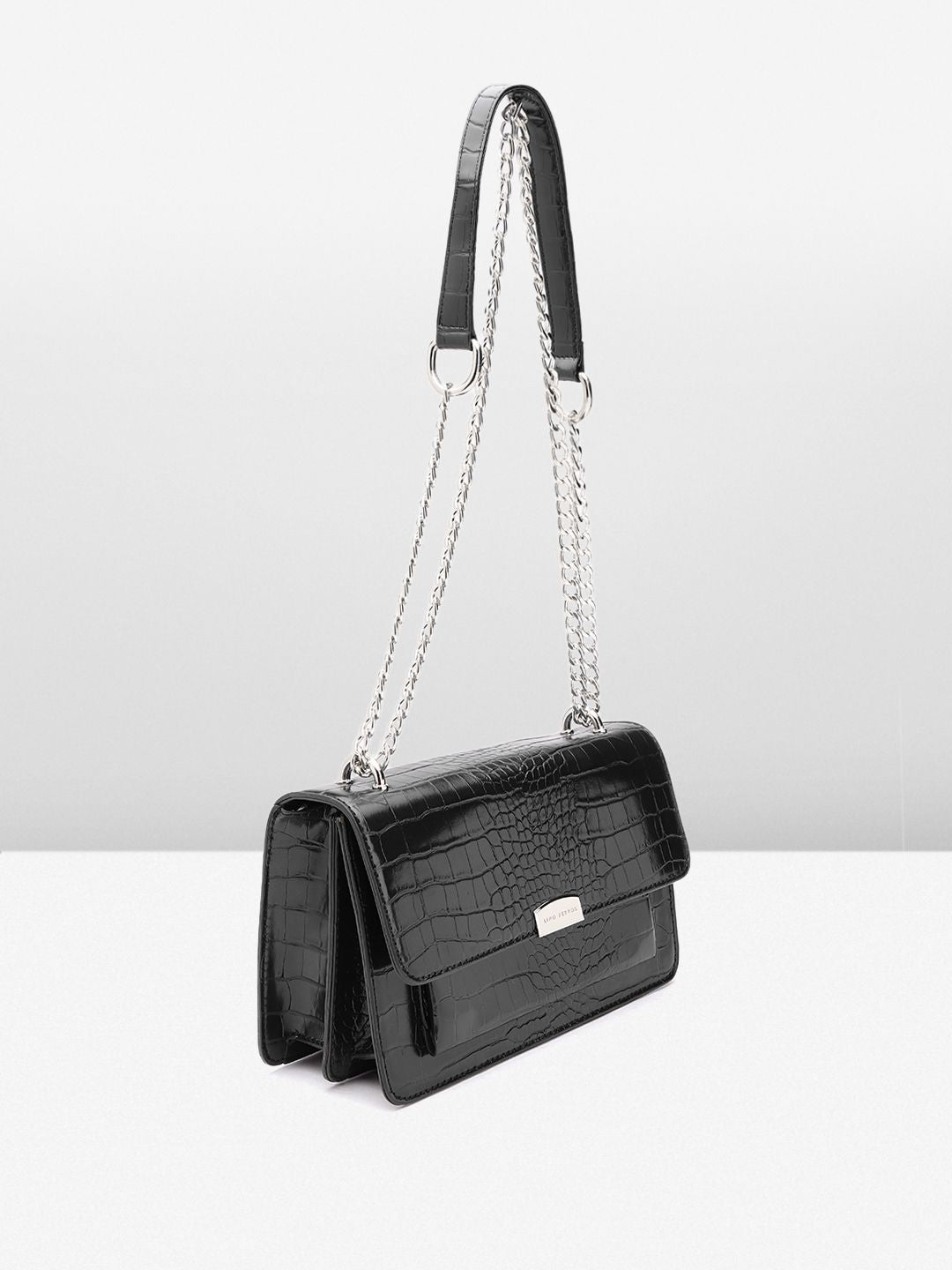 Lino Perros Snake Skin Textured Structured Shoulder Bag