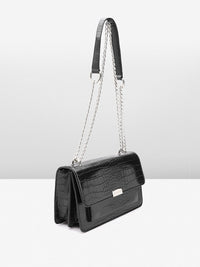 Lino Perros Snake Skin Textured Structured Shoulder Bag