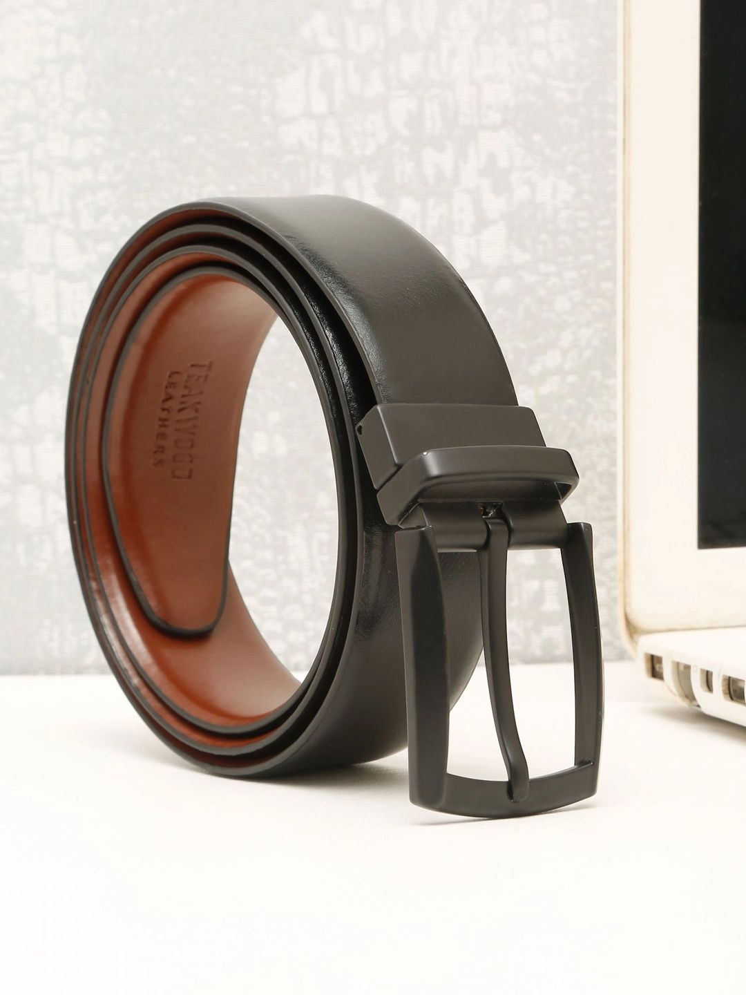 Teakwood Leathers Men Leather Reversible Formal Belt