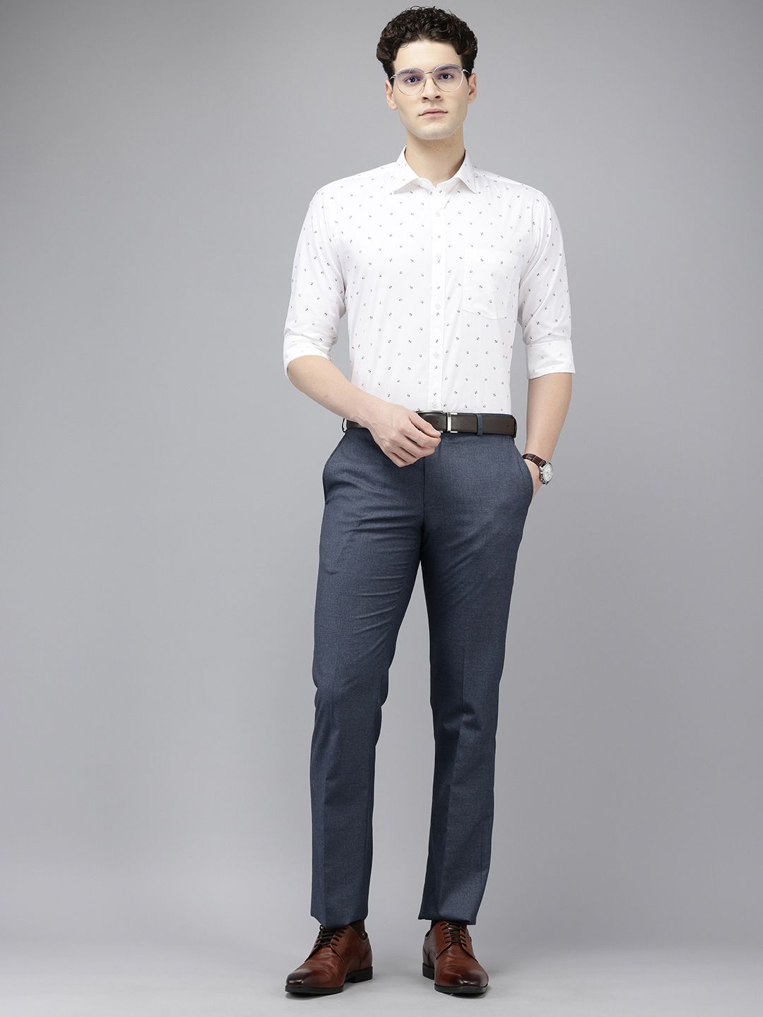 Park Avenue Pure Cotton Slim Fit Printed Formal Shirt