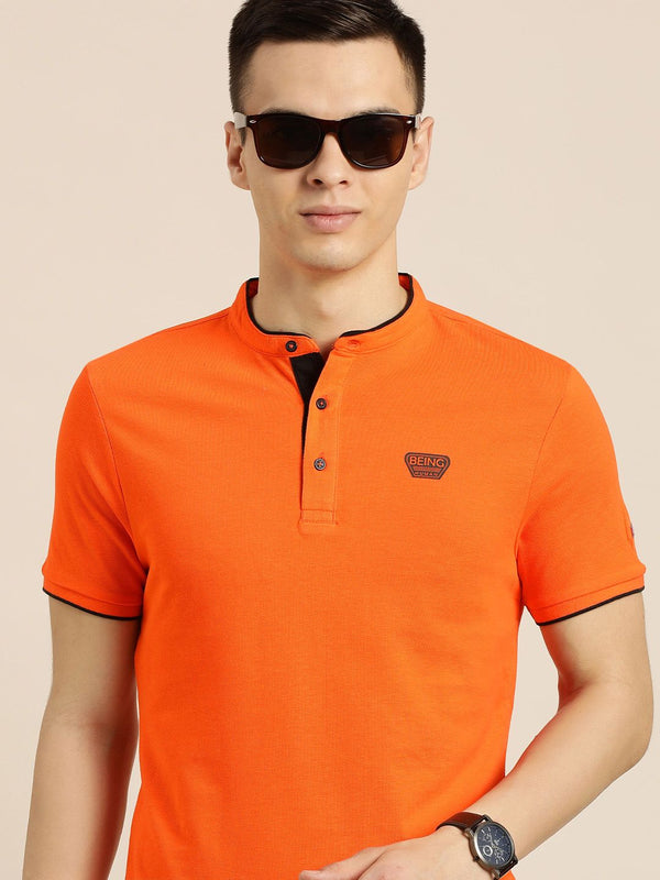 Menjadi T-Shirt Kapas Polo Lelaki Manusia Merah Polo Tulen