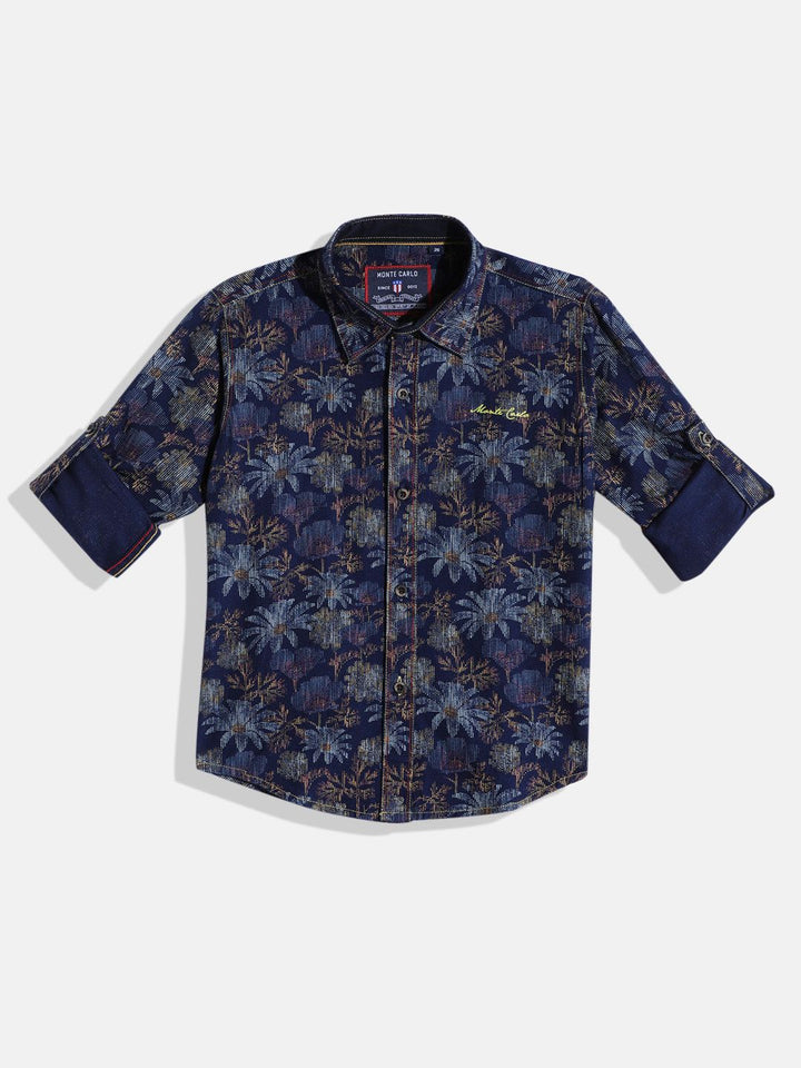 Monte Carlo Boys Floral Printed Smart Fit Shirt