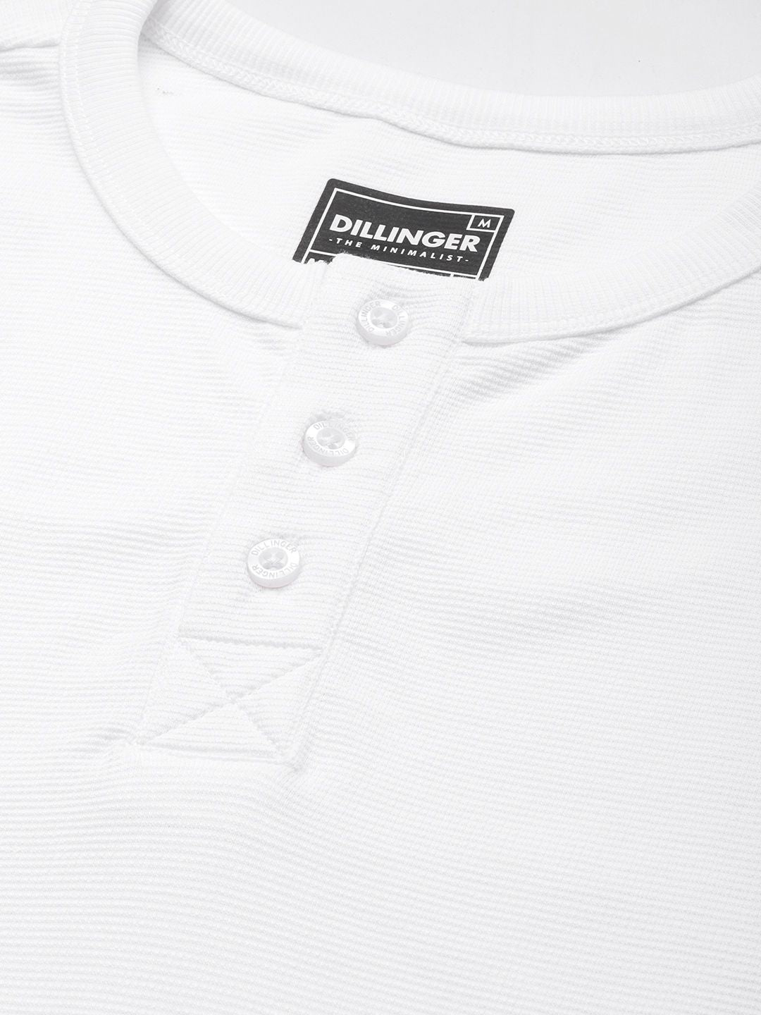 DILLINGER Men Henley Neck Honeycomb Structure T-shirt