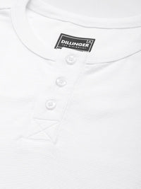 DILLINGER Men Henley Neck Honeycomb Structure T-shirt