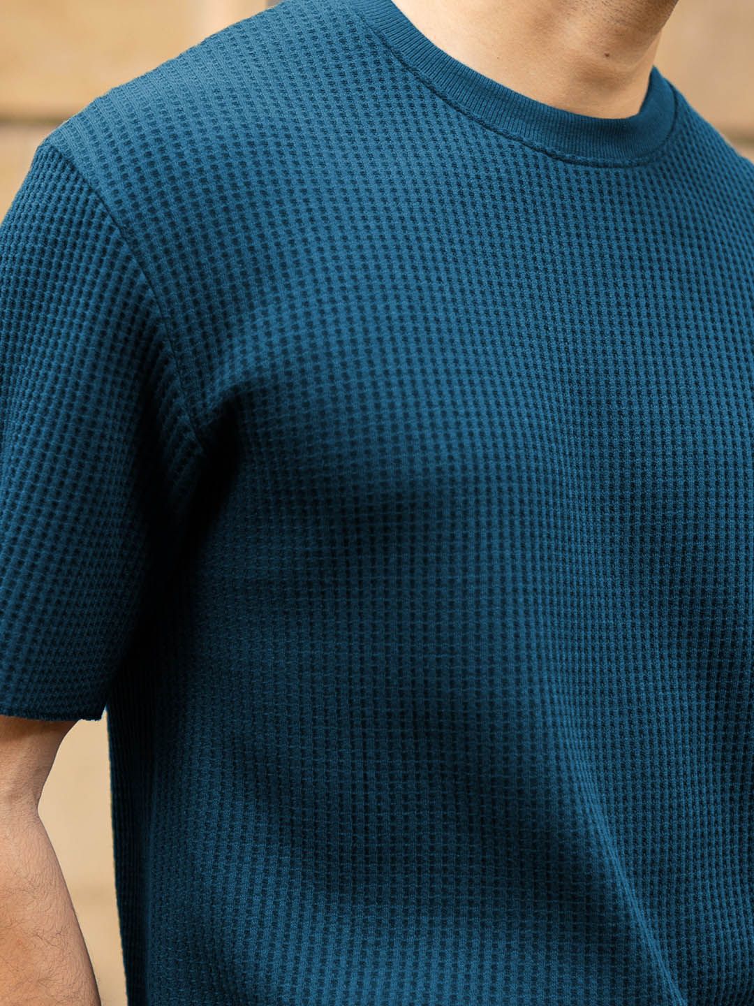 Powerlook Men Solid Round Neck Oversized T-shirt