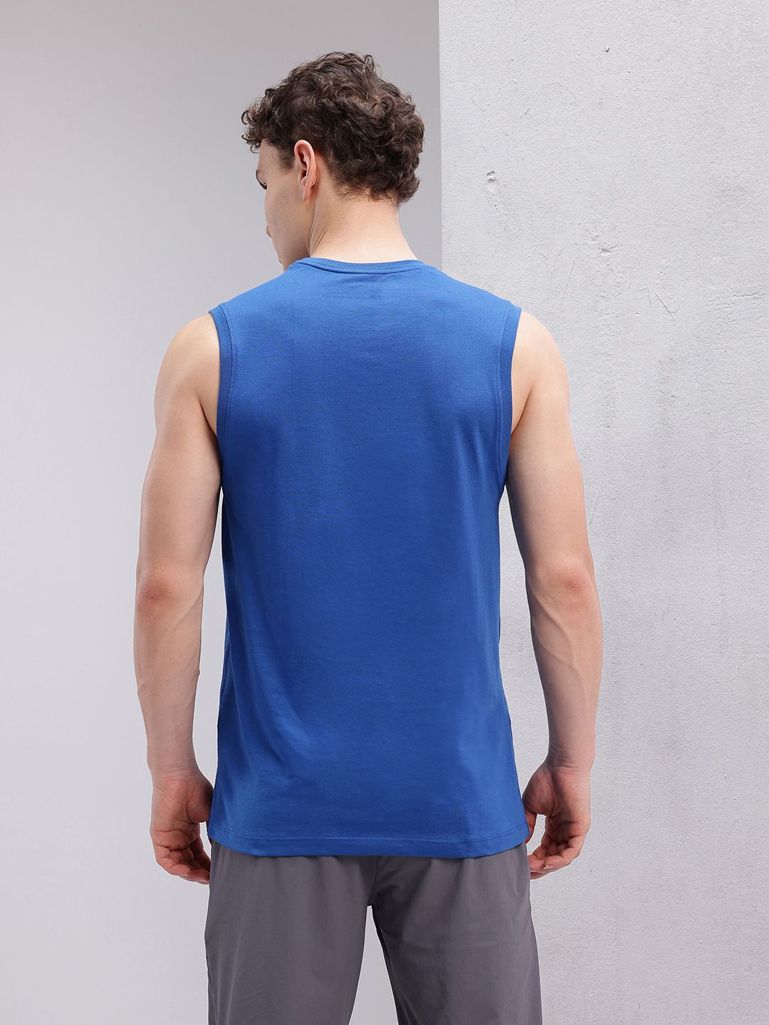 HRX by Hrithik Roshan Sleeveless Brand Logo Printed Training T-shirt
