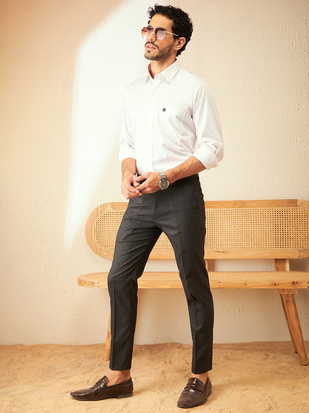 DENNISON Smart Spread Collar Cotton Formal Shirt