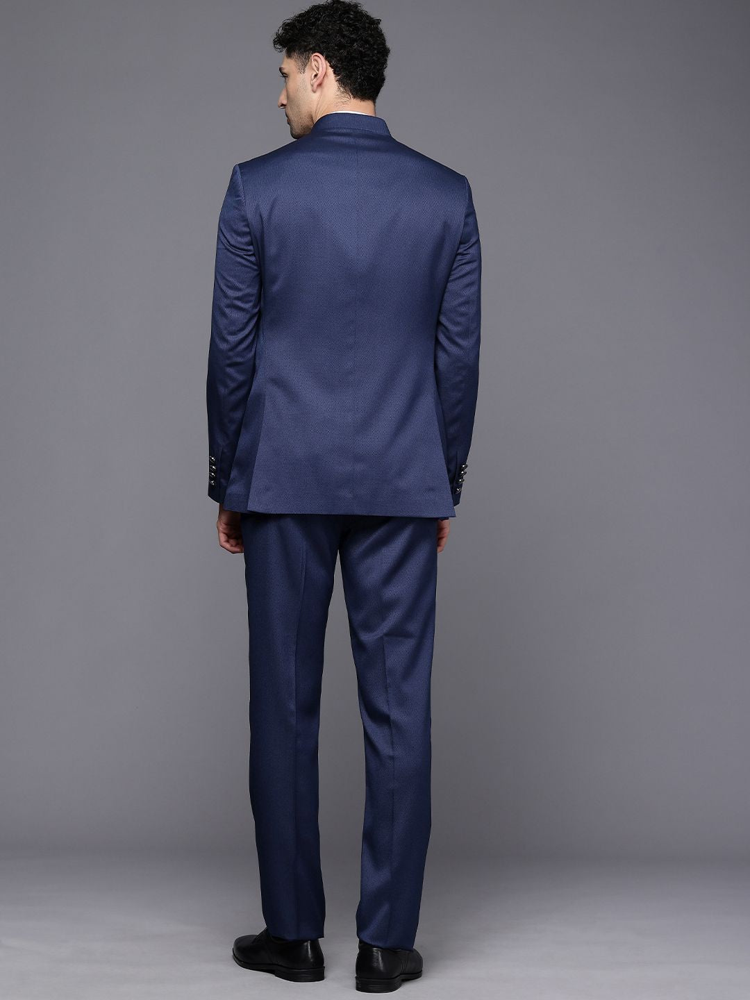 Raymond Contemporary Fit Mandarin Collar Party Wear Blazer & Trouser