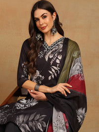 KALINI Women Floral Printed Regular Sequinned Kurta with Trousers & With Dupatta