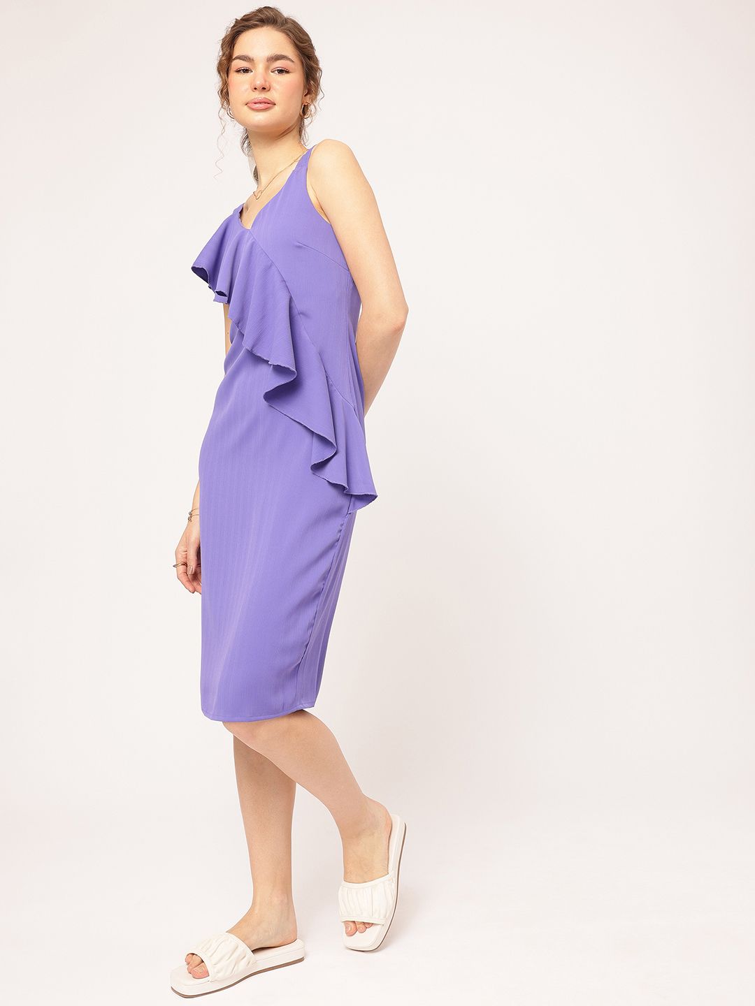 DressBerry Strappy Sensation Ruffled Romance Sheath Dress