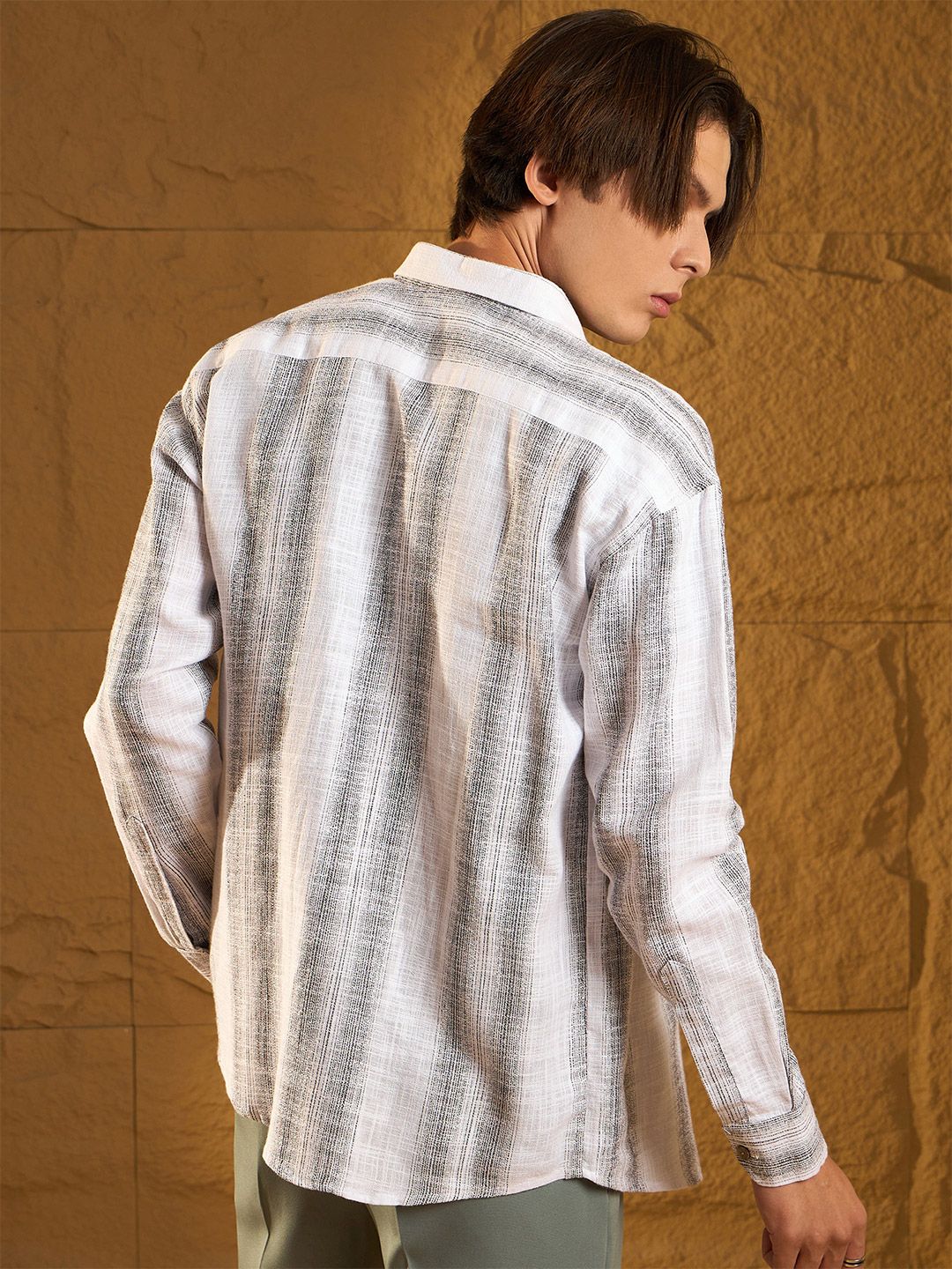 DENNISON Men Stripetastic Drop Shoulder Oversized Shirt