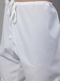 SOJANYA Kurta Kapas Tulen Sulam Geometri Dengan Churidar