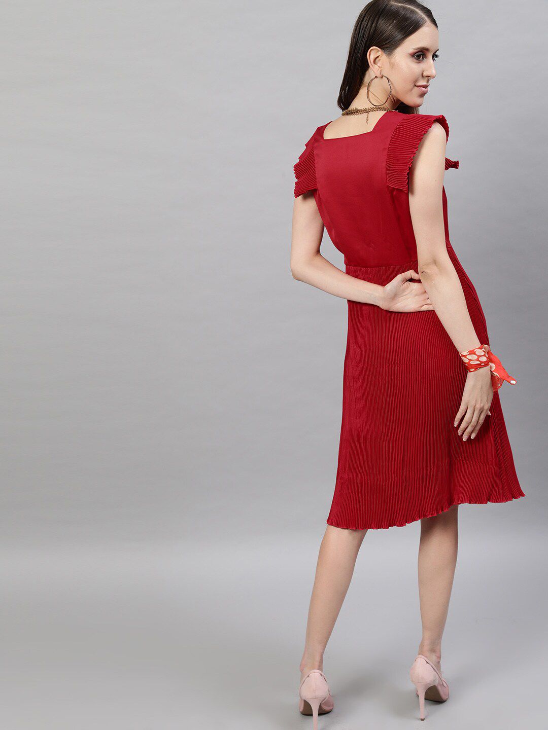 STREET 9 Red Satin Sheath Dress