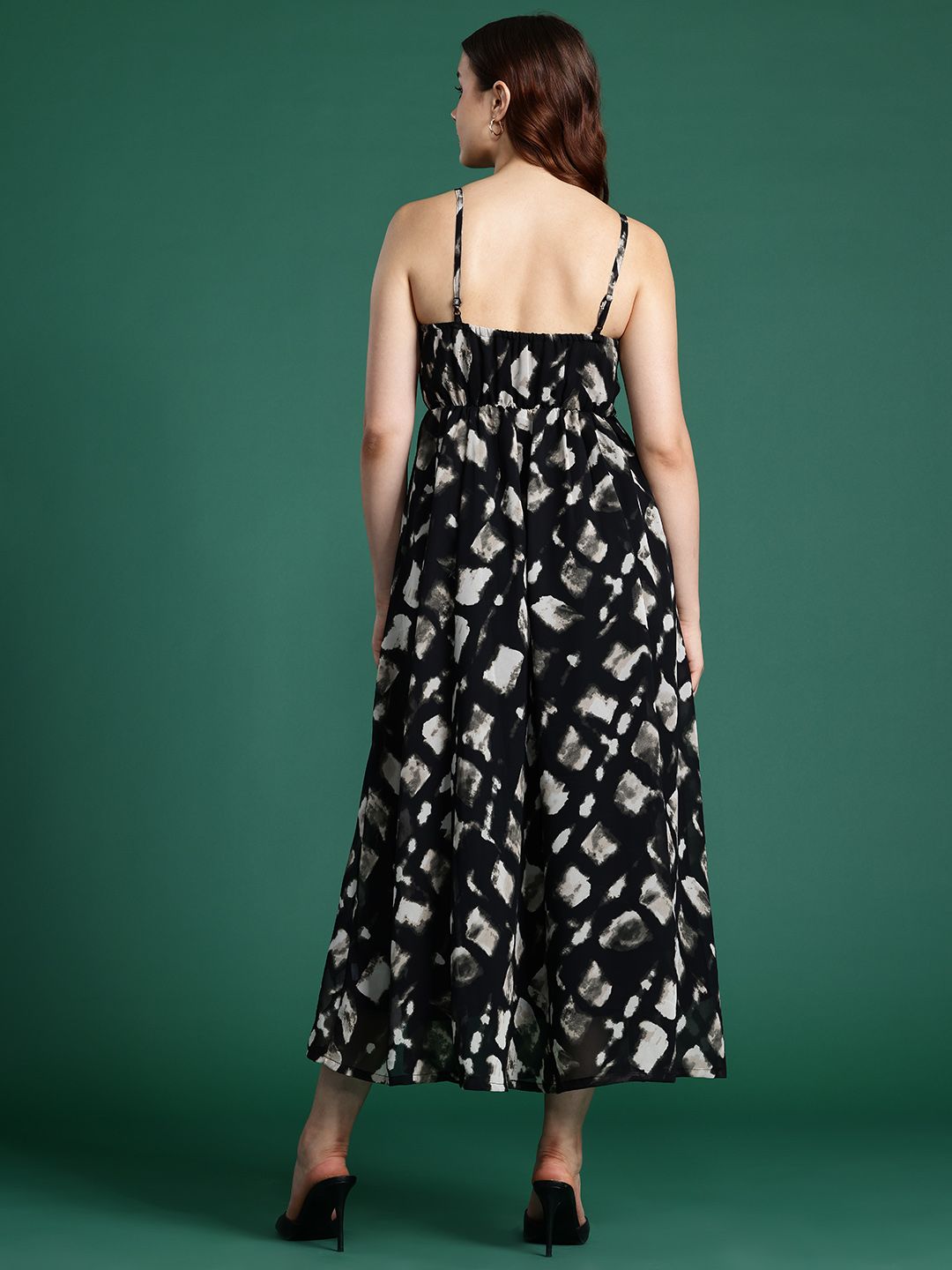 DressBerry Print Fit & Flare Midi Dress