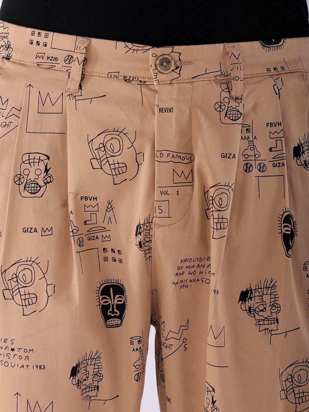 The Indian Garage Co Men Printed Loose Fit Cotton Joggers
