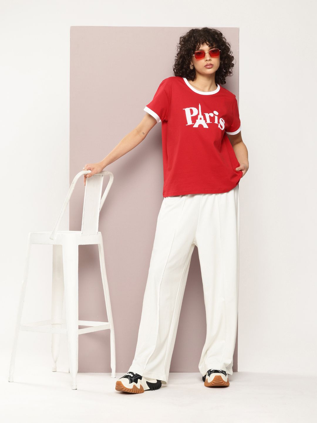 DILLINGER Typography Embroidered Pure Cotton Boxy T-shirt