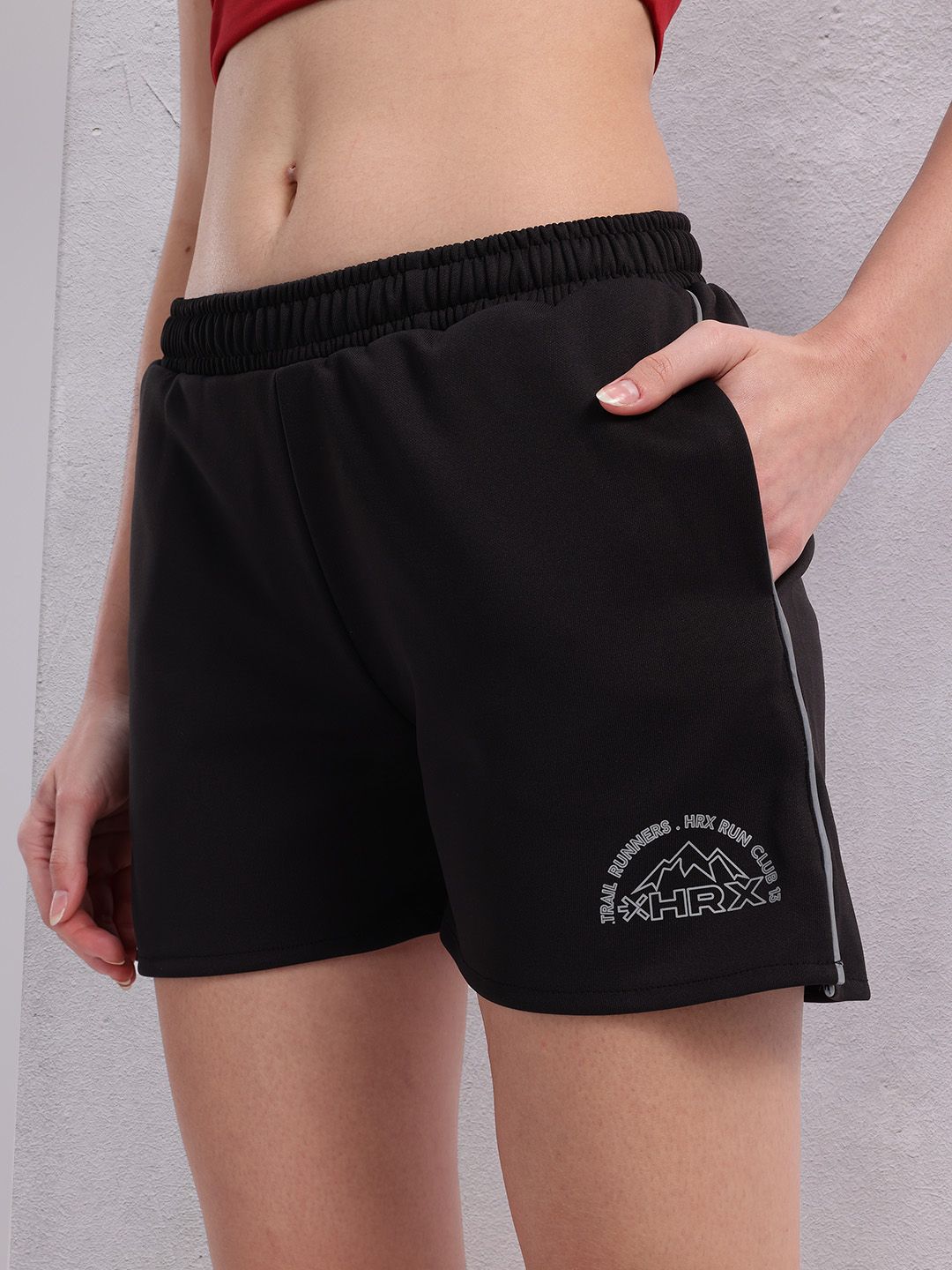 HRX by Hrithik Roshan Women Brand Logo Print Rapid-Dry Running Sports Shorts